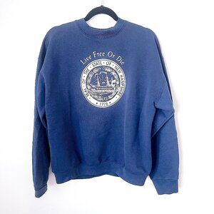 Vintage "Live Free or Die" New Hampshire Pullover Crewneck Sweatshirt Unisex